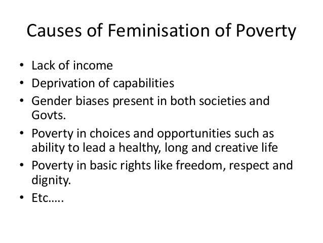 feminization of poverty deals with